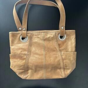 Fossil  Long Live Vintage 1954 Tan Leather Tote Bag - EUC